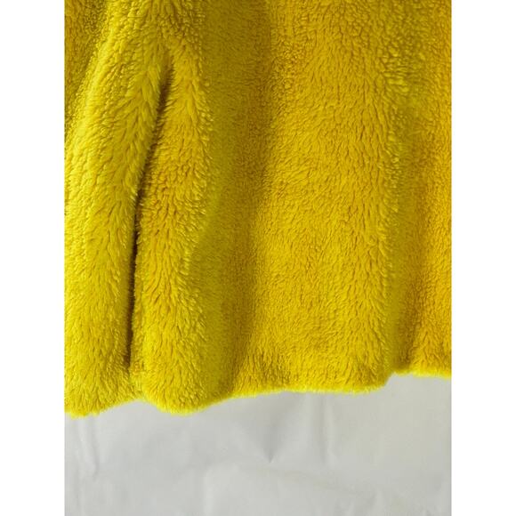 TOPSHOP Women’s Yellow Button-Up Oversized Teddy Jacket SZ 8 - Picture 7 of 11